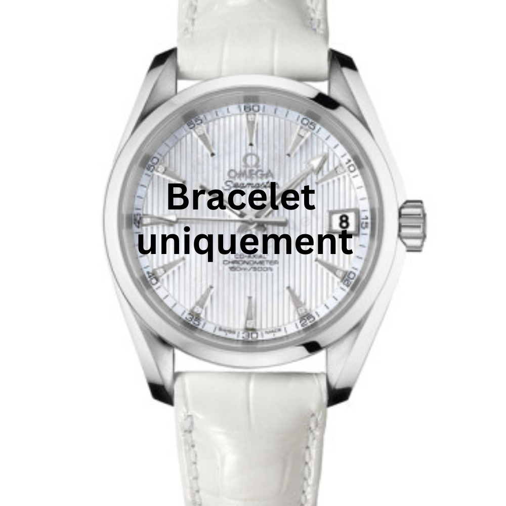 Bracelet peau de crocodile blanc Omega - SEAMASTER / 23113392155001-Bracelet de montre-AtelierNet