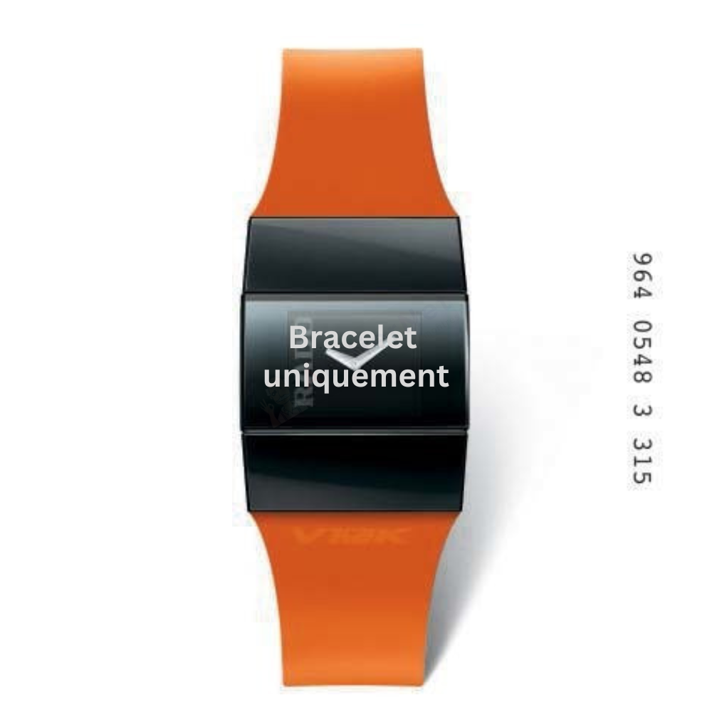 Bracelet silicone orange Rado - 01.964.0548.3.315-Bracelets de montres-AtelierNet