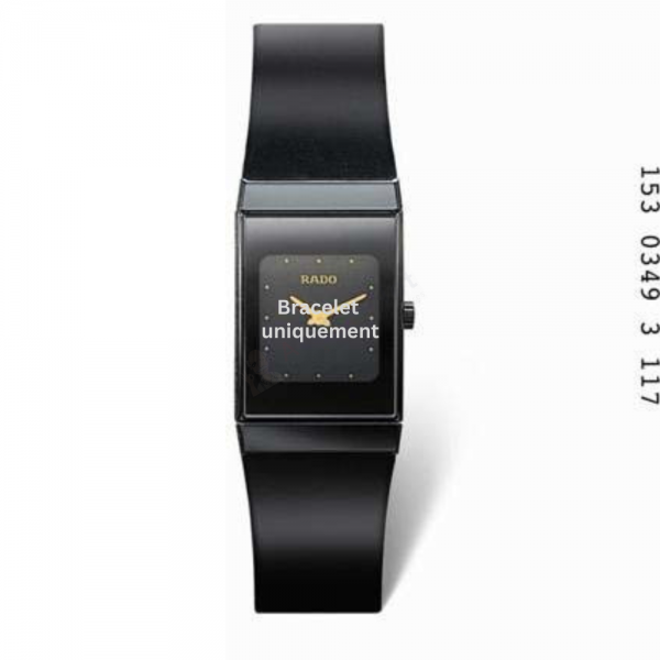 Bracelet caoutchouc noir Rado - CERAMICA / R21349179 - 153.0349.3 - R073399410-Bracelet de montre-AtelierNet