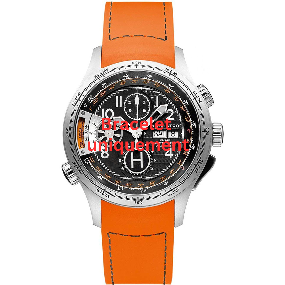 Bracelet caoutchouc orange Hamilton - X-COPTER / H691.766.100 - H691766100-Bracelet de montre-AtelierNet