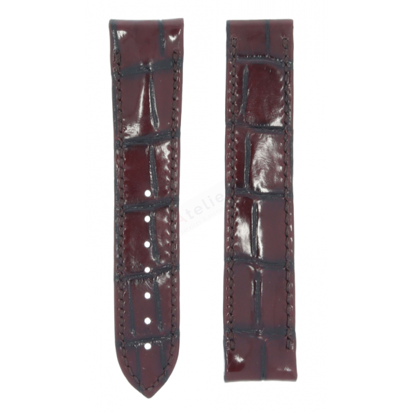 Bracelet crocodile skin burgundy Omega - GLOBEMASTER / 13093412299001 - 032CUZ005733-Bracelets de montres-AtelierNet