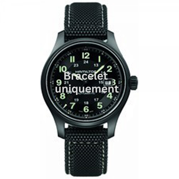 Bracelet caoutchouc noir Hamilton - KHAKI FIELD / H705751 - H001.70.575.733.11 - H600.705.113-Bracelet de montre-AtelierNet