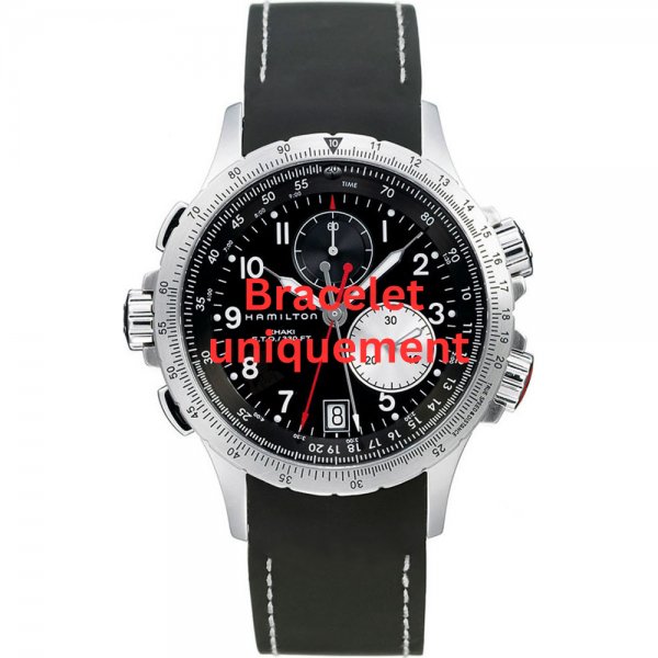 Bracelet silicone black Hamilton - KHAKI NAVY / H0017761233301 - H600776100-Bracelets de montres-AtelierNet