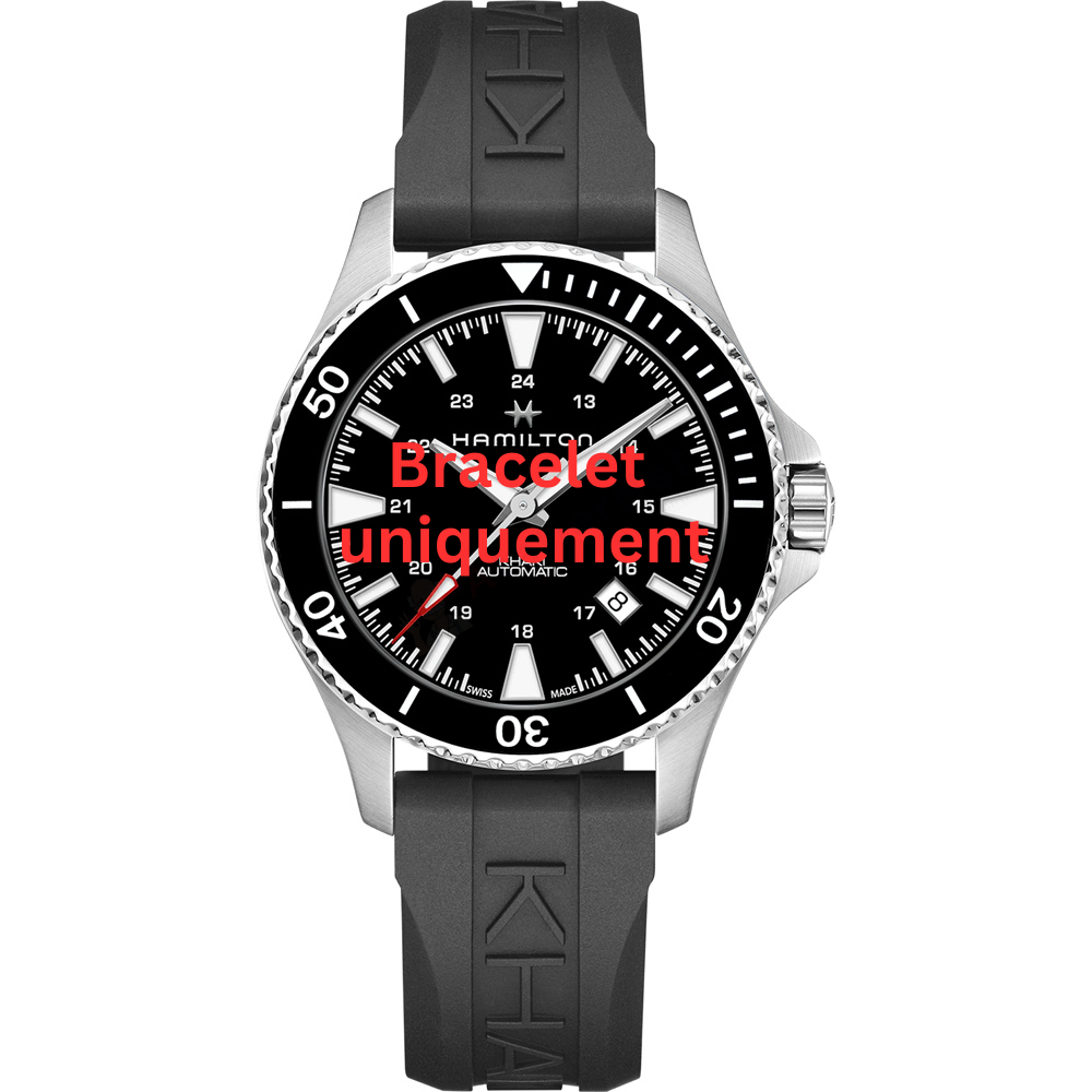 Bracelet silicone black Hamilton - KHAKI FIELD / H82335331.H690823103.-Bracelets de montres-AtelierNet