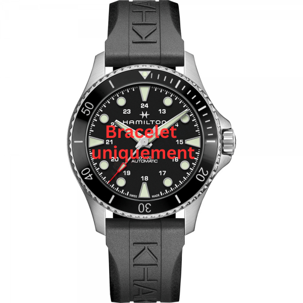 Bracelet caoutchouc noir Hamilton - KHAKI SCUBA / H82515330 - H691825100-Bracelet de montre-AtelierNet