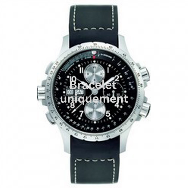 Bracelet caoutchouc noir Hamilton - KHAKI NAVY / H691.776.106 - H691776106-Bracelet de montre-AtelierNet