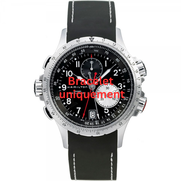 Bracelet silicone black Hamilton - KHAKI NAVY / H691.776.100 - H776151 - H691776100-Bracelets de montres-AtelierNet