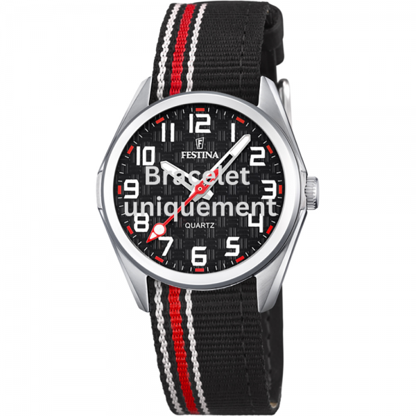 Bracelet textile on leather red Festina - JUNIOR COLLECTION / F16904/3-Bracelets de montres-AtelierNet