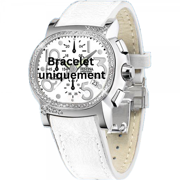 Bracelet cuir blanc Festina - CHRONOGRAPH / F16196/1 - F16180-Bracelet de montre-AtelierNet