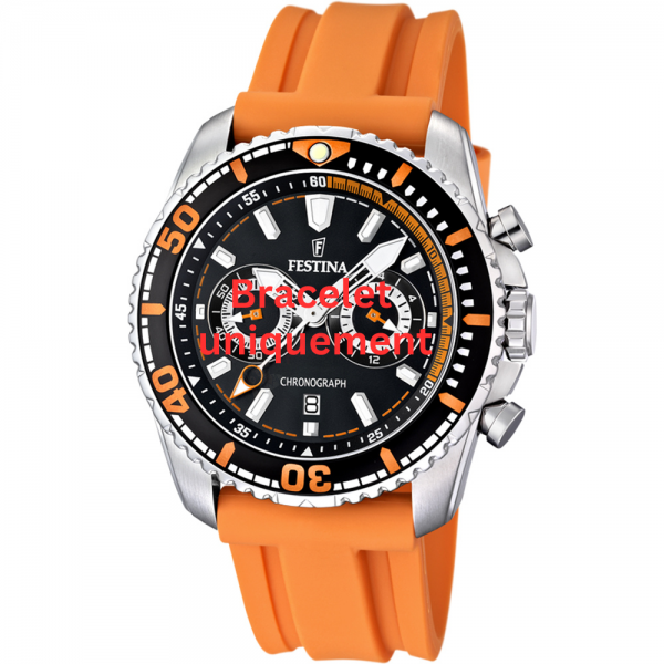 Bracelet silicone orange Festina - CHRONOGRAPH / F16574/2-Bracelets de montres-AtelierNet