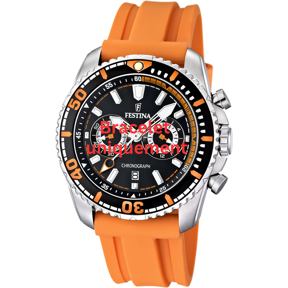 Bracelet caoutchouc orange Festina - CHRONOGRAPH / F16574/2-Bracelet de montre-AtelierNet