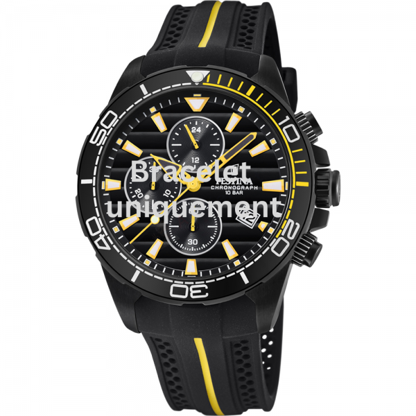 Bracelet caoutchouc noir Festina - CHRONOGRAPH / F20366/1-Bracelet de montre-AtelierNet