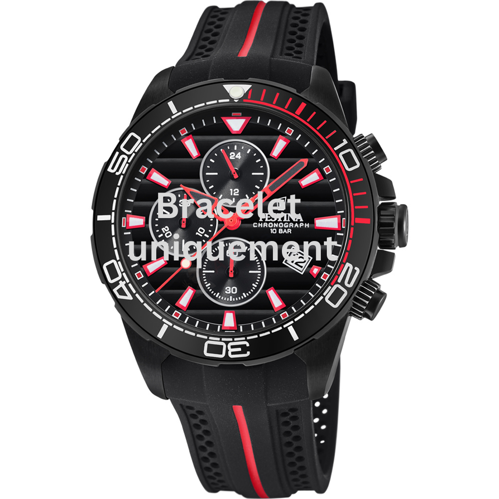 Bracelet caoutchouc noir Festina - CHRONOGRAPH / F20366/3-Bracelet de montre-AtelierNet