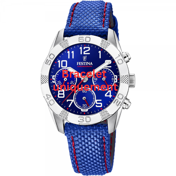 Bracelet textile on leather blue Festina - JUNIOR / F20346/2-Bracelets de montres-AtelierNet