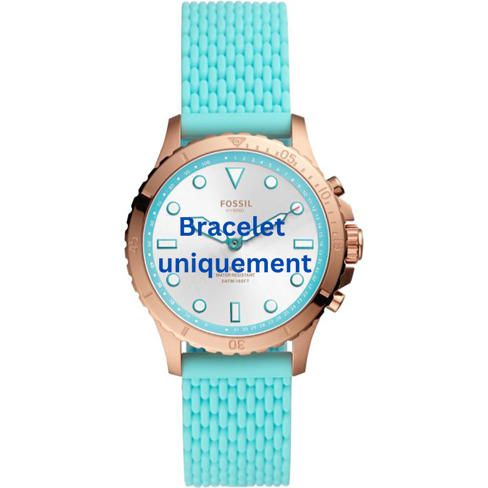 Bracelet caoutchouc turquoise Fossil - FB-01 / FTW5065-Bracelet de montre-AtelierNet