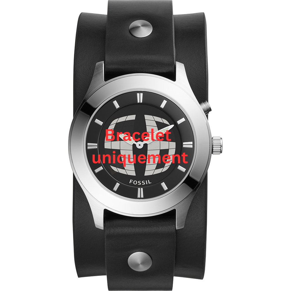 Bracelet leather black Fossil - BIG TIC / FS5739-Bracelets de montres-AtelierNet