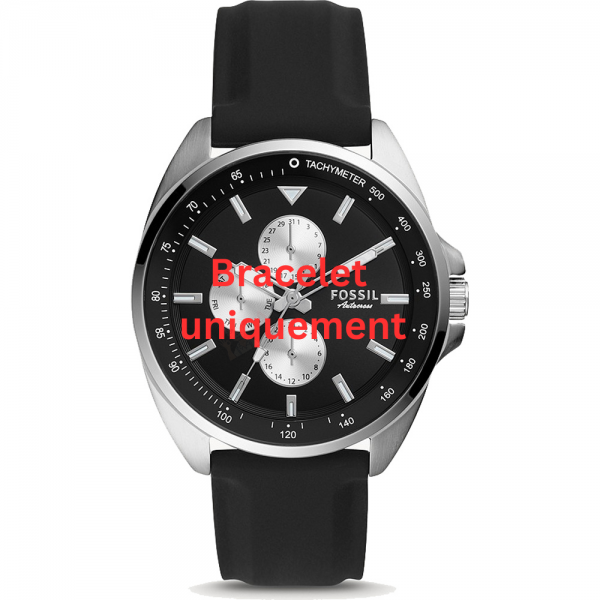 Bracelet caoutchouc noir Fossil - AUTOCROSS / BQ2553-Bracelet de montre-AtelierNet