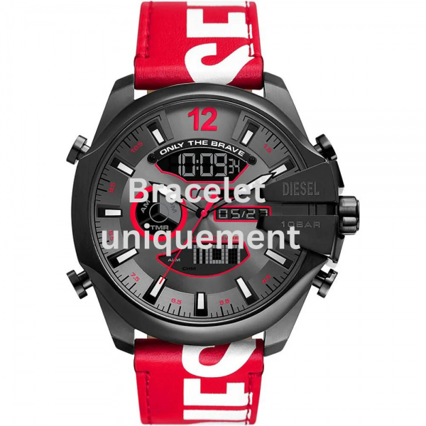 Bracelet leather red Diesel - MEGA CHIEF / DZ4647-Bracelets de montres-AtelierNet