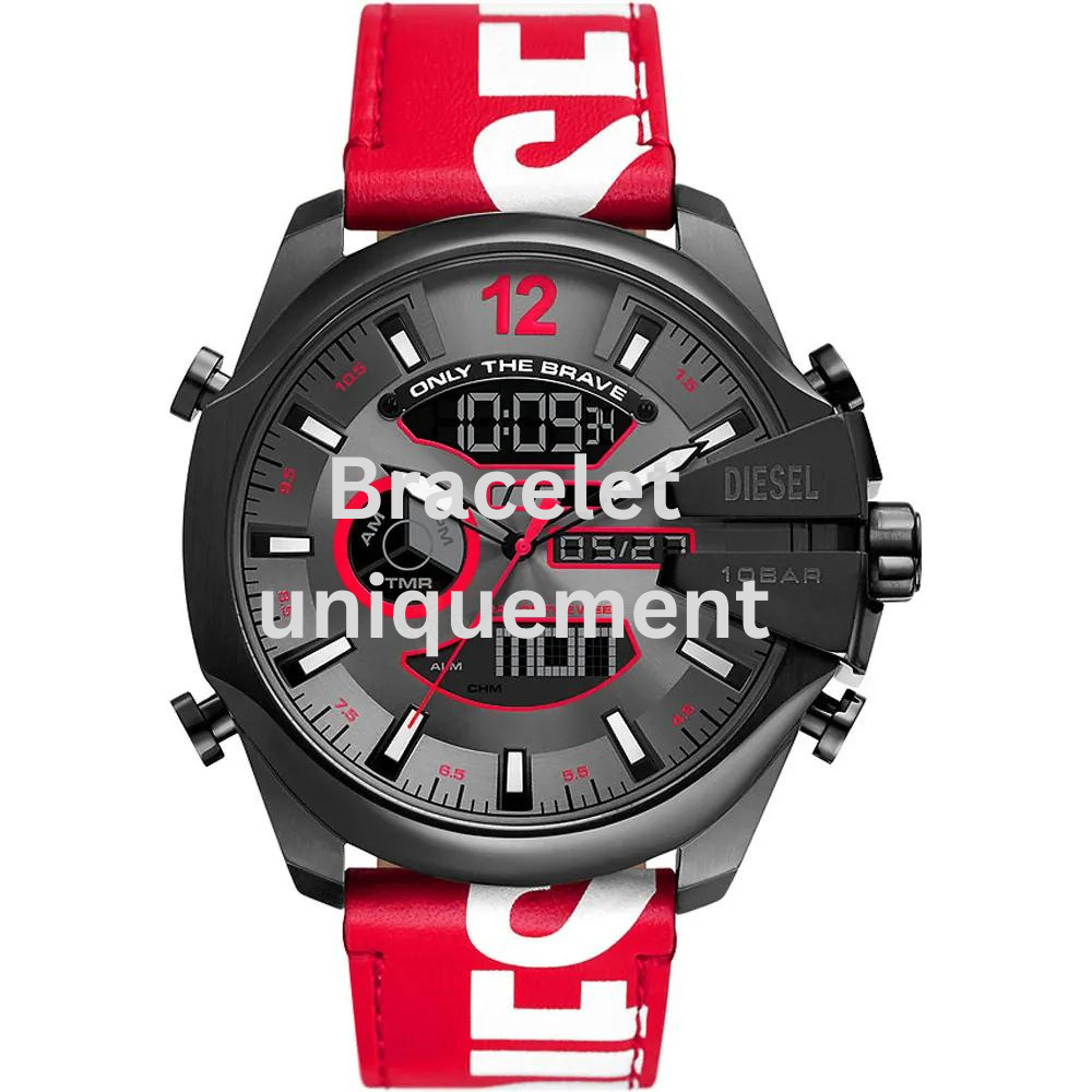 Bracelet leather red Diesel - MEGA CHIEF / DZ4647-Bracelets de montres-AtelierNet