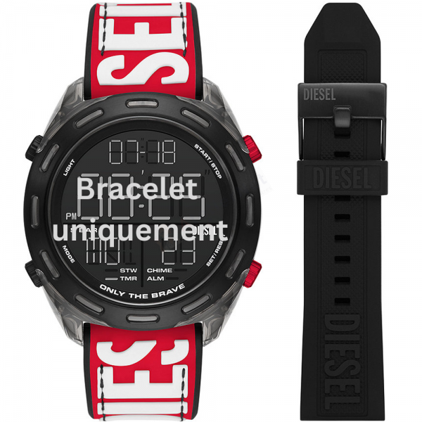 Bracelet textile on silicone black Diesel - CRUSHER / DZ2164SET-Bracelets Diesel-AtelierNet