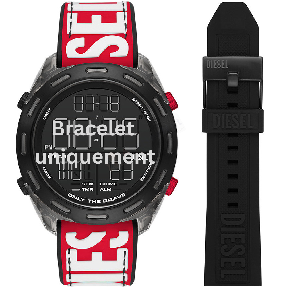 Bracelet textile on silicone black Diesel - CRUSHER / DZ2164SET-Bracelets Diesel-AtelierNet