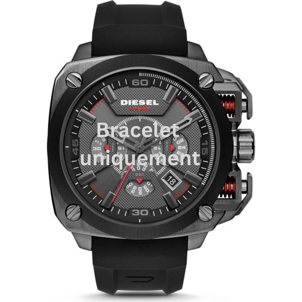 Bracelet caoutchouc noir Diesel - BAMF / DZ7356-Bracelet Montre Diesel-AtelierNet