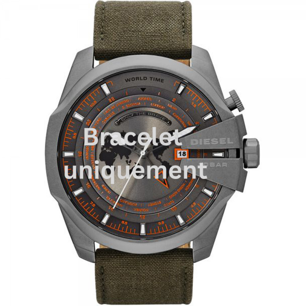 Bracelet textile sur cuir vert Diesel - MEGA CHIEF / DZ4307-Bracelet Montre Diesel-AtelierNet