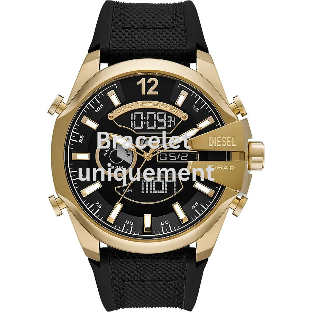 Bracelet caoutchouc noir Diesel - MEGA CHIEF ANADIGI / DZ4634-Bracelet Montre Diesel-AtelierNet