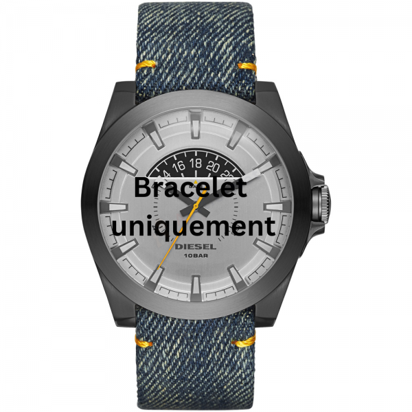 Bracelet textile on leather blue Diesel - ARGES / DZ1689-Bracelets Diesel-AtelierNet