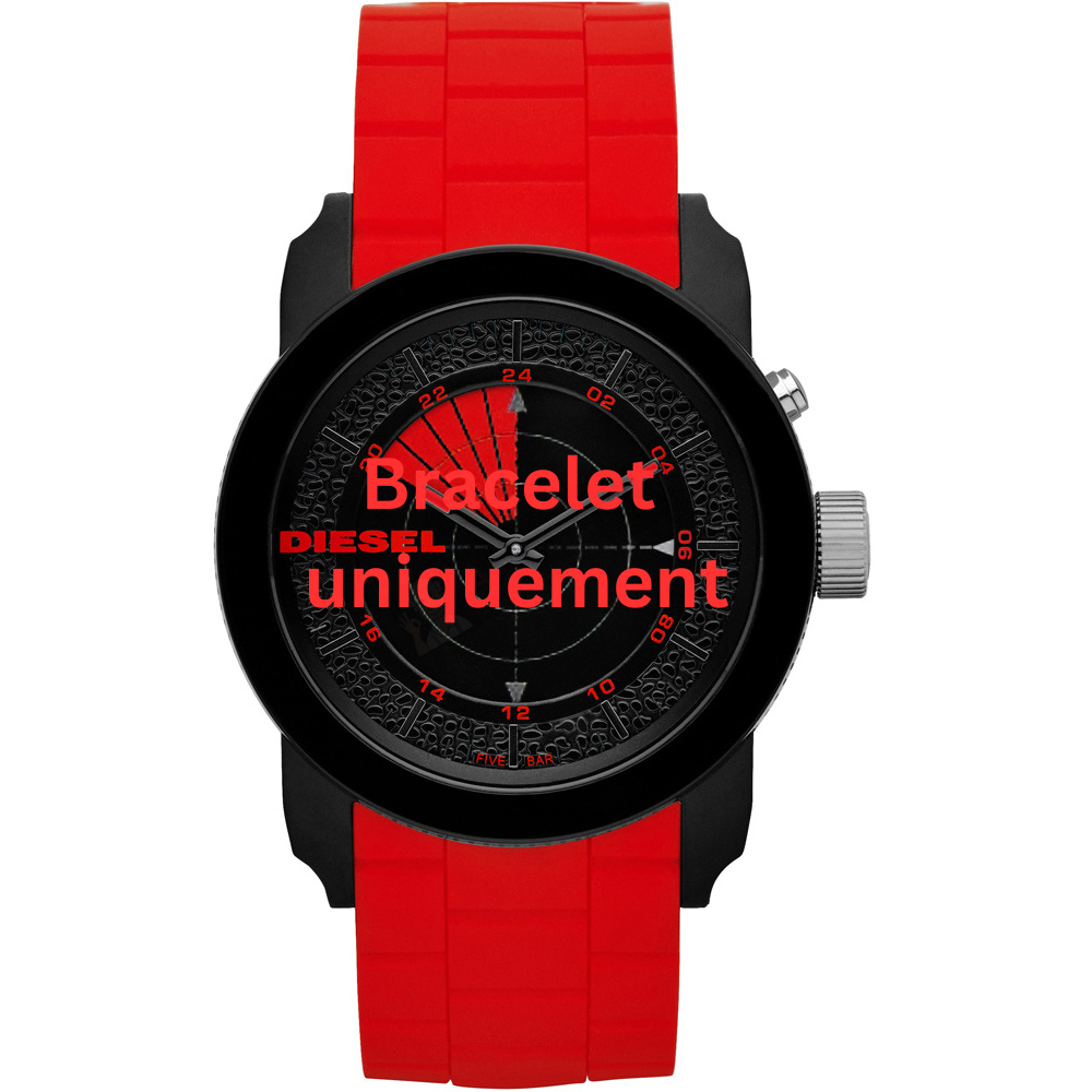 Bracelet caoutchouc rouge Diesel - DOUBLE DOWN / DZ1607-Bracelet Montre Diesel-AtelierNet