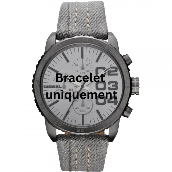 Bracelet textile on leather grey Diesel - FRANCHISE -42 / DZ5355-Bracelets Diesel-AtelierNet