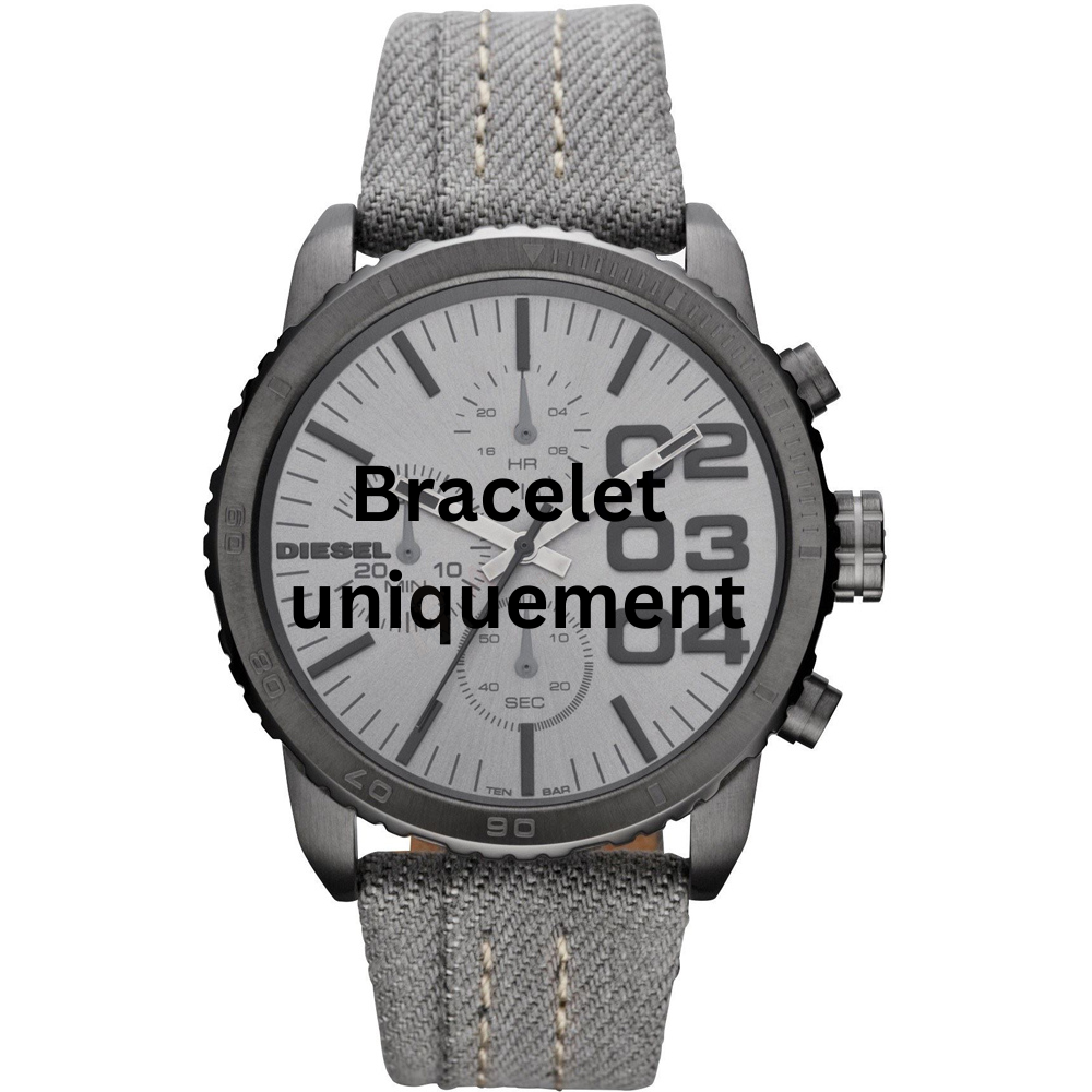 Bracelet textile sur cuir gris Diesel - FRANCHISE -42 / DZ5355-Bracelet Montre Diesel-AtelierNet