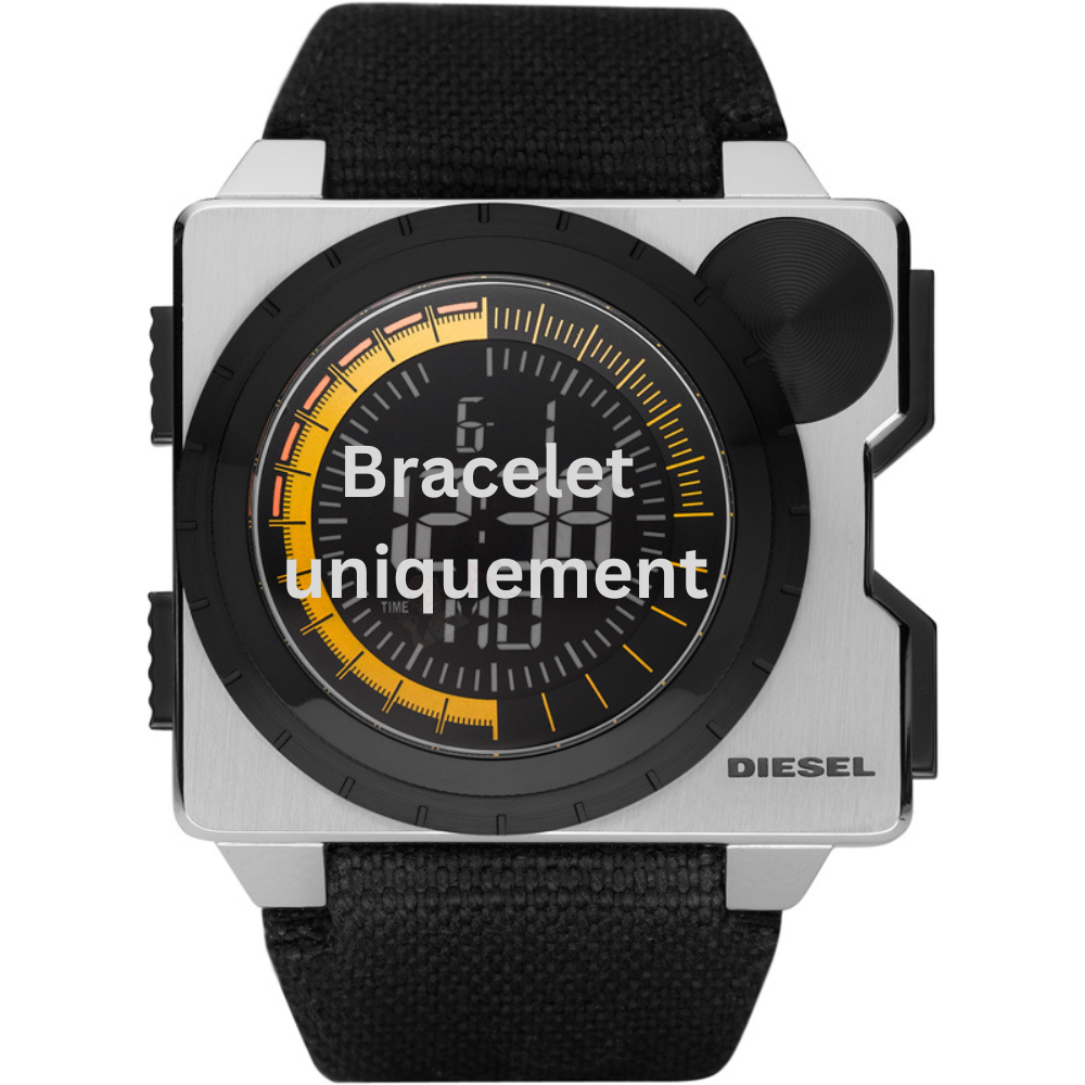 Bracelet textile sur cuir noir Diesel - STUDIO MIXER / DZ7222-Bracelet Montre Diesel-AtelierNet