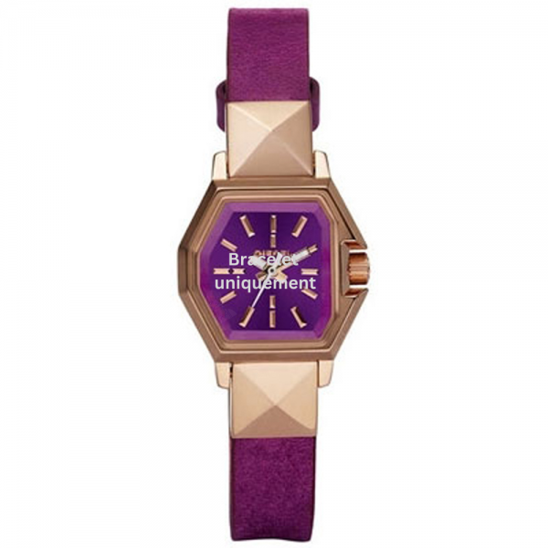 Bracelet textile sur cuir violet Diesel - Z BACK UP / DZ5219-Bracelet Montre Diesel-AtelierNet