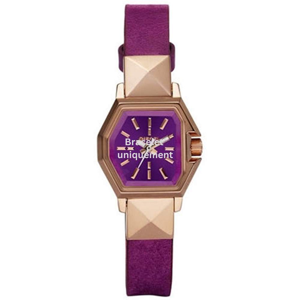 Bracelet textile sur cuir violet Diesel - Z BACK UP / DZ5219-Bracelet Montre Diesel-AtelierNet