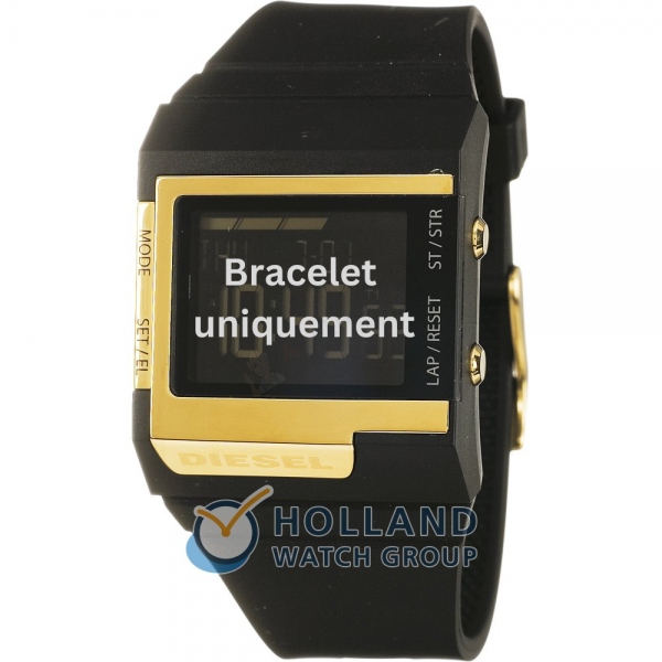 Bracelet caoutchouc noir Diesel - DZ7135-Bracelet Montre Diesel-AtelierNet