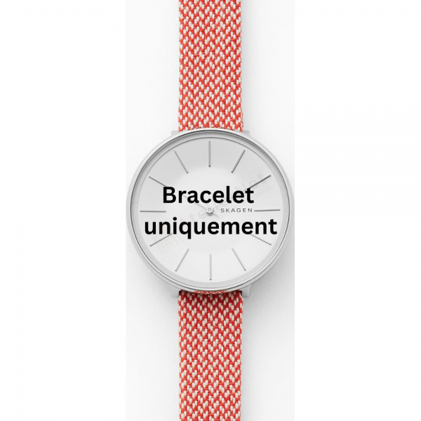 Bracelet textile on leather pink Skagen - KAROLINA / SKW2748-Bracelets de montres-AtelierNet