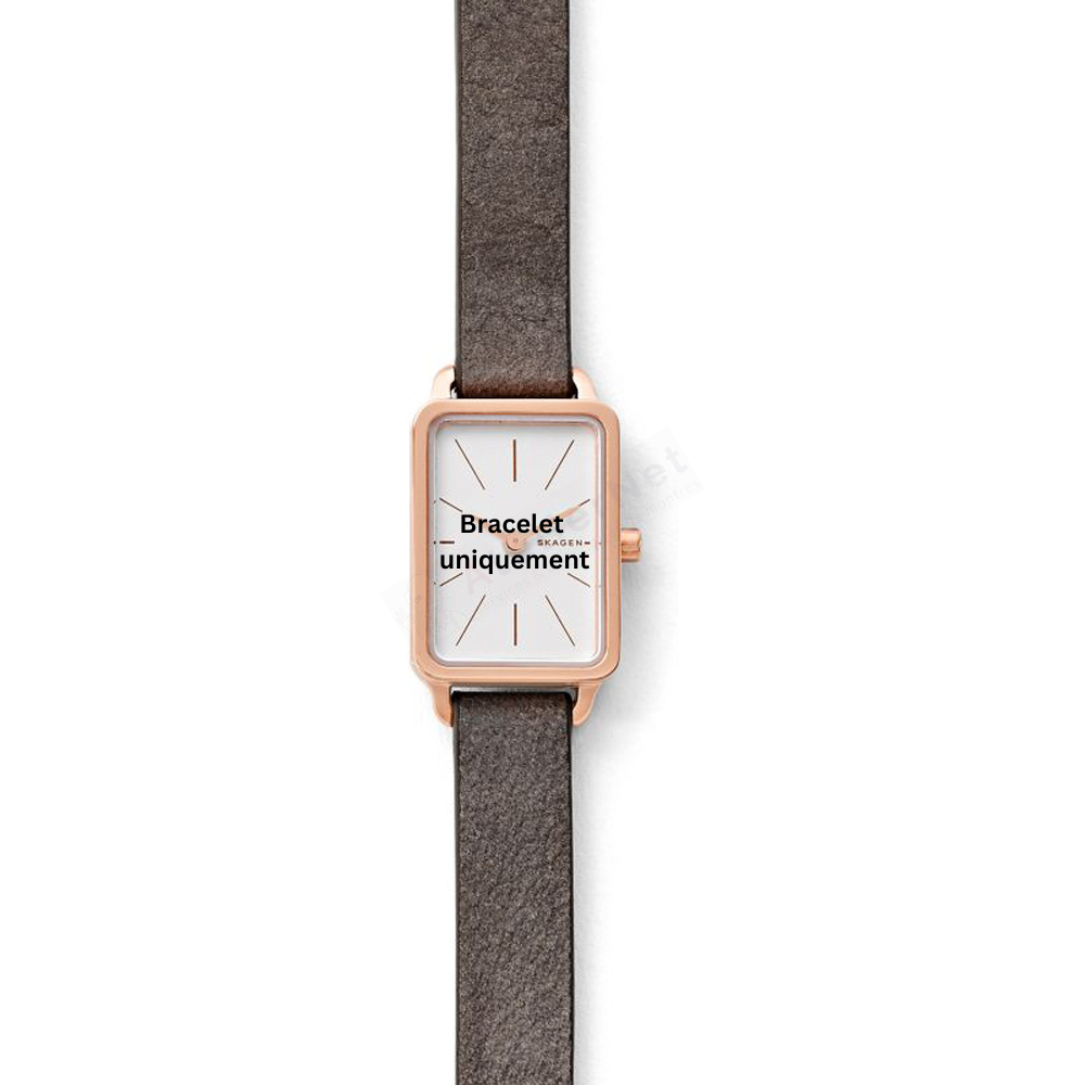 Bracelet leather grey Skagen - HAGEN RECTANGULAR MINI / SKW2657-Bracelets de montres-AtelierNet