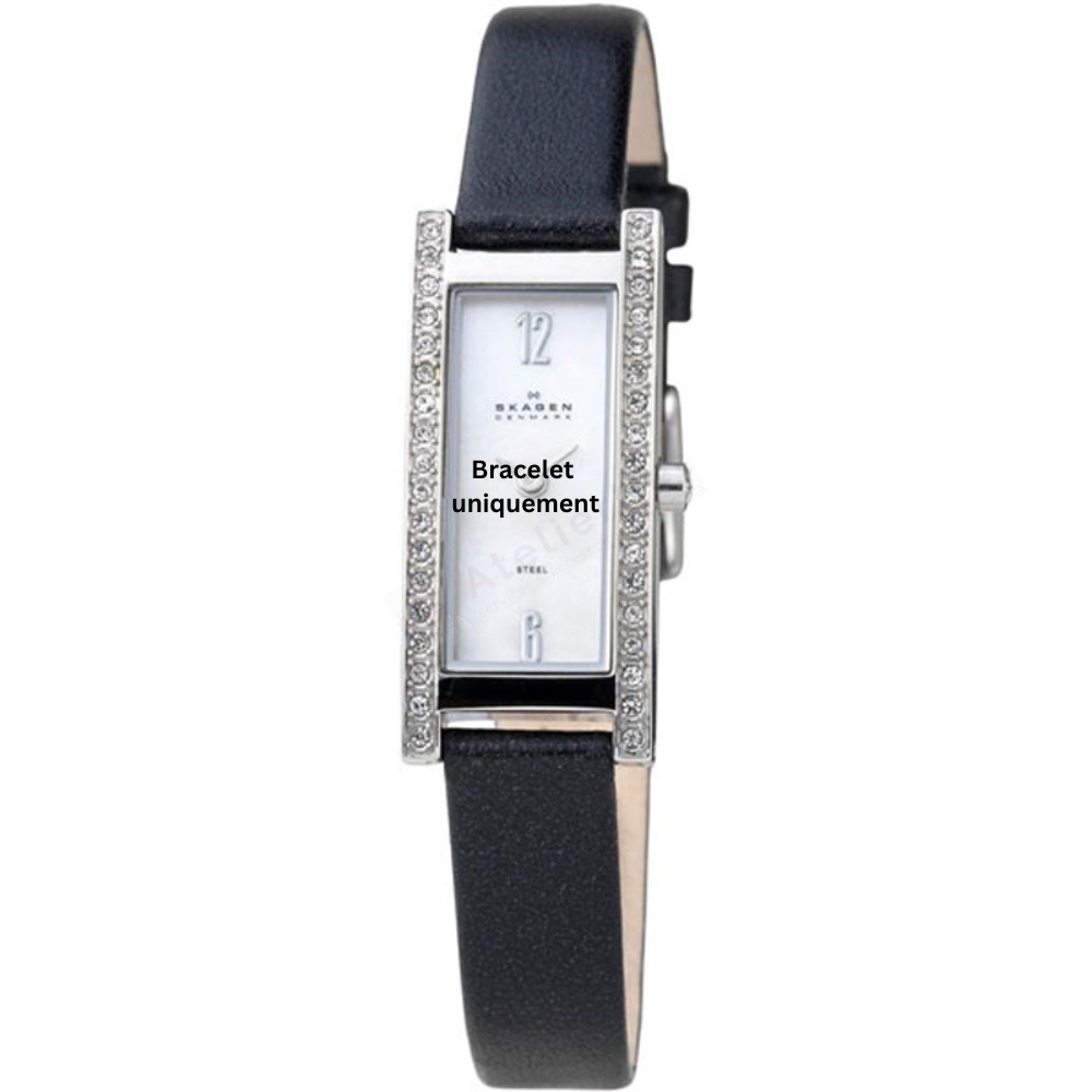 Bracelet cuir noir Skagen - 266 SMALL / 266SSLB1-Bracelet de montre-AtelierNet