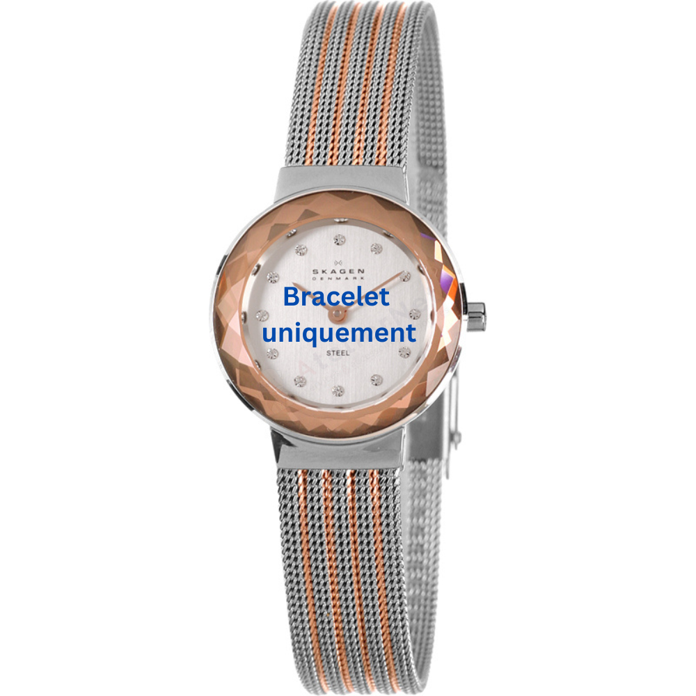 Bracelet métal bicolor rose Skagen - LEONORA SMALL / 456SRS1-Bracelet de montre-AtelierNet