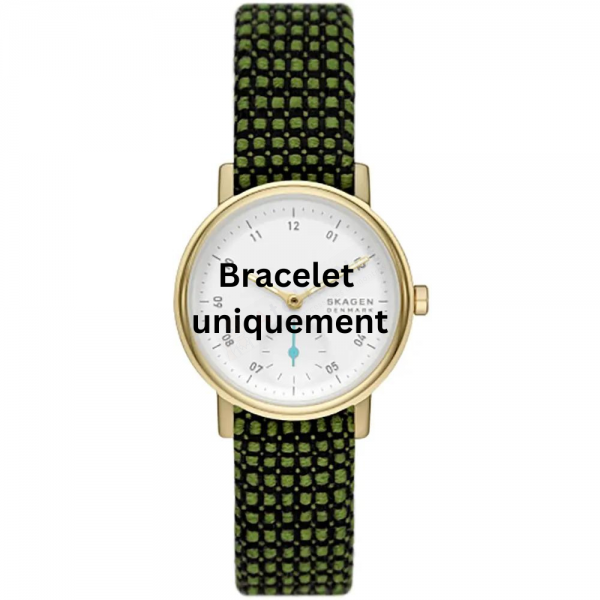 Bracelet textile on leather green Skagen - KUPPEL LILLE / SKW3105-Bracelets de montres-AtelierNet