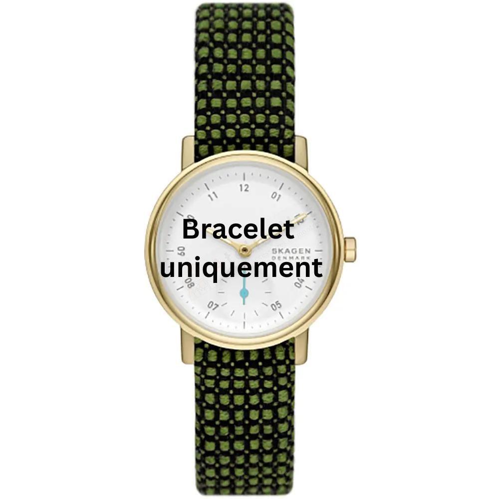 Bracelet textile sur cuir vert Skagen - KUPPEL LILLE / SKW3105-Bracelet de montre-AtelierNet