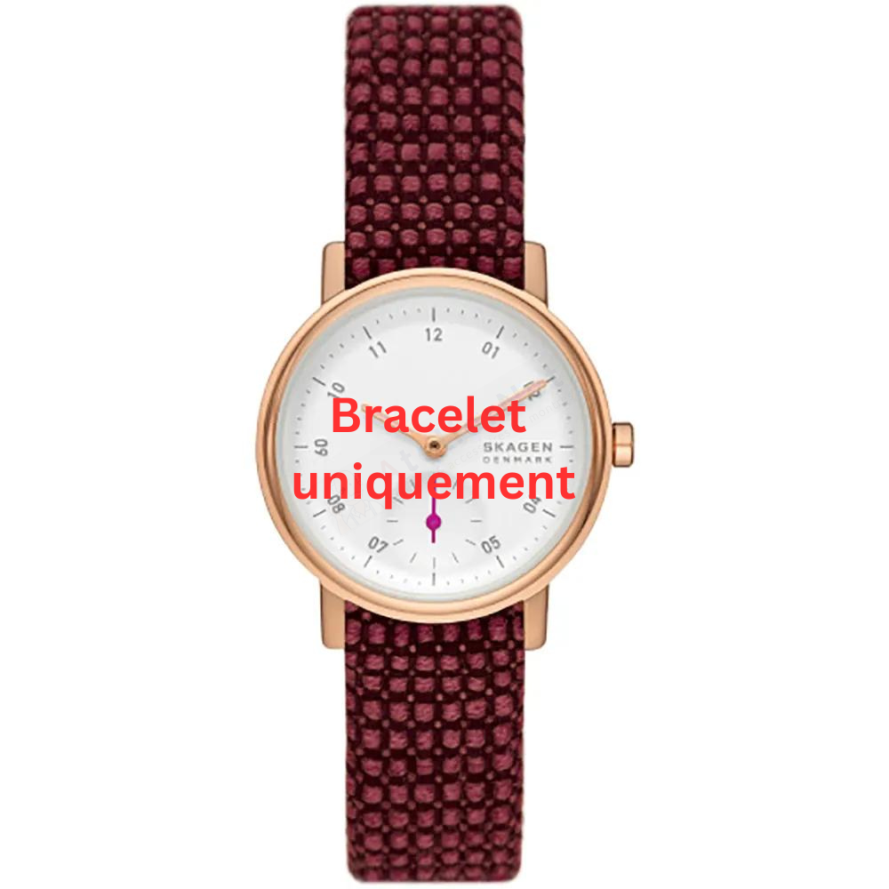 Bracelet textile on leather red Skagen - KUPPEL LILLE / SKW3104-Bracelets de montres-AtelierNet