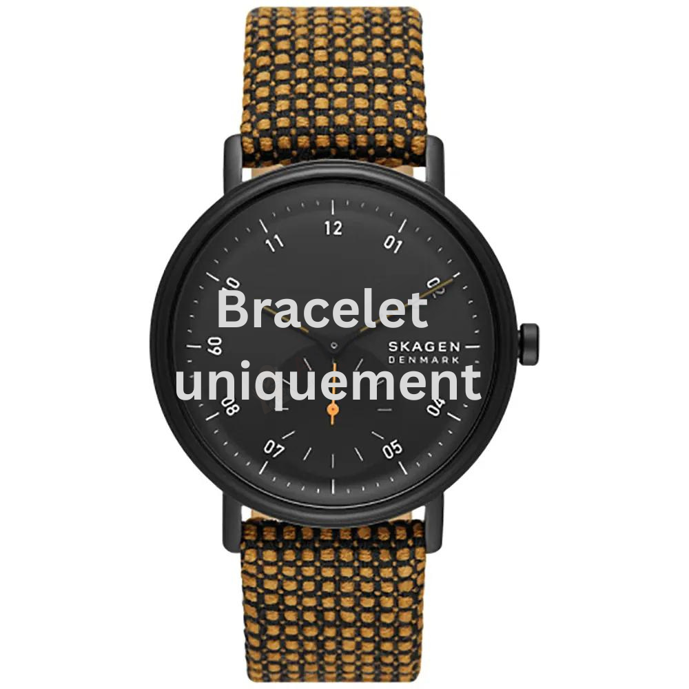 Bracelet textile on leather yellow Skagen - KUPPEL / SKW6895-Bracelets de montres-AtelierNet