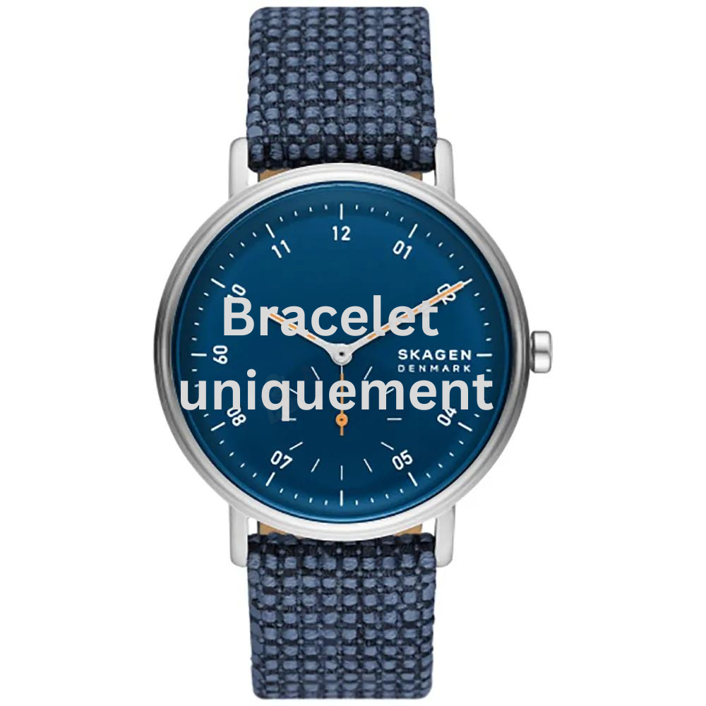 Bracelet textile on leather blue Skagen - KUPPEL / SKW6894-Bracelets de montres-AtelierNet