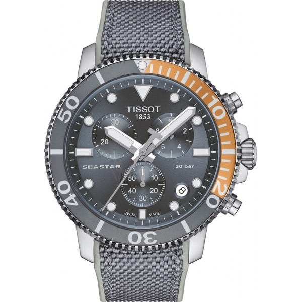 Bracelet textile grey Tissot - SEASTAR/ T604048422-Bracelets de montres-AtelierNet