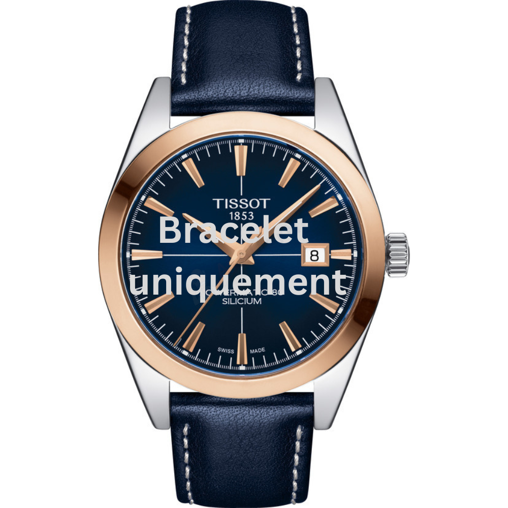 Bracelet cuir bleu Tissot - GENTLEMAN GOLD / T610045691-Bracelet de montre-AtelierNet