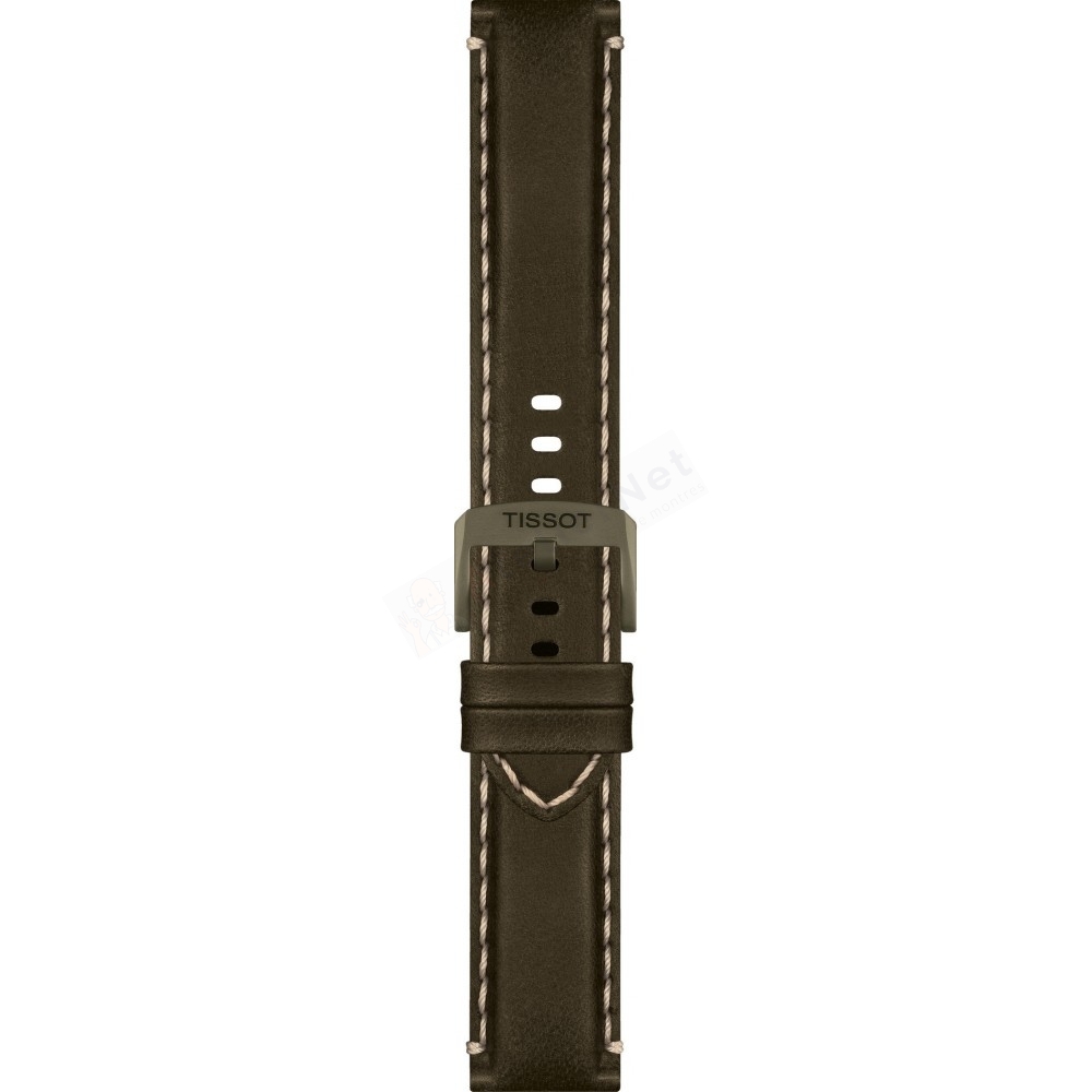 Bracelet leather khaki Tissot - TISSOT CHRONO XL / T600047905-Bracelets Cuir-AtelierNet