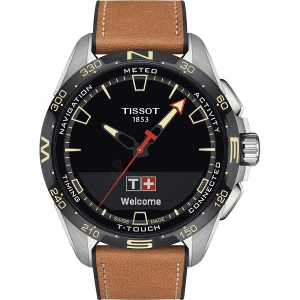 Bracelet cuir brun Tissot - T-TOUCH CONNECT / T603047816-Bracelet de montre-AtelierNet