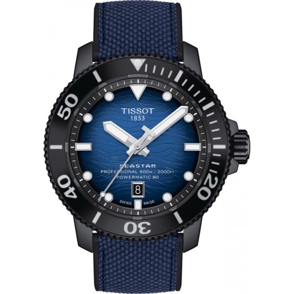 Bracelet textile blue Tissot - SEASTAR / T604047052-Bracelets de montres-AtelierNet